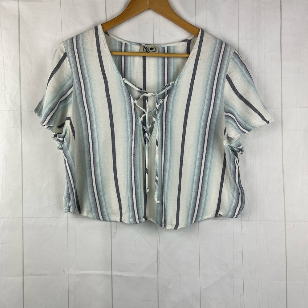 Show Me Your Mumu Stripe Crop Top Size XL